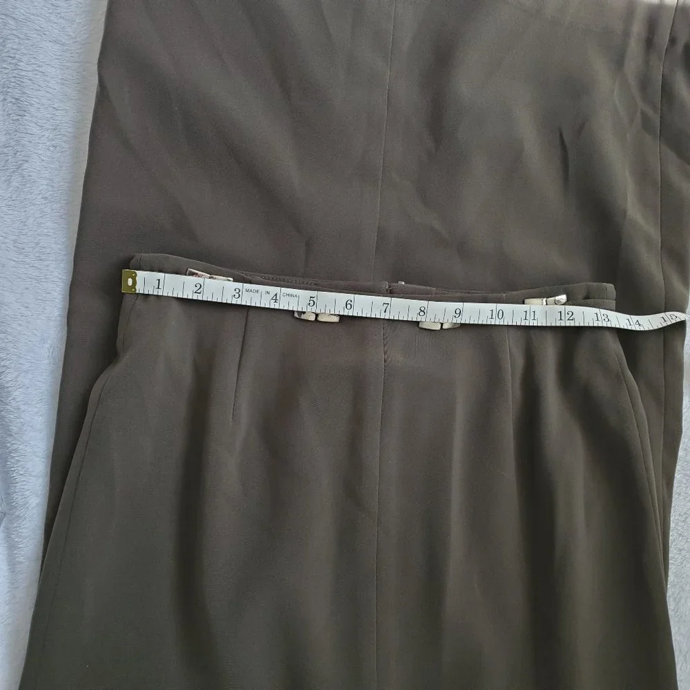 Vintage Ju Ju be Army Green 2 piece skirt suit with faux fur collar - Picture 9 of 14